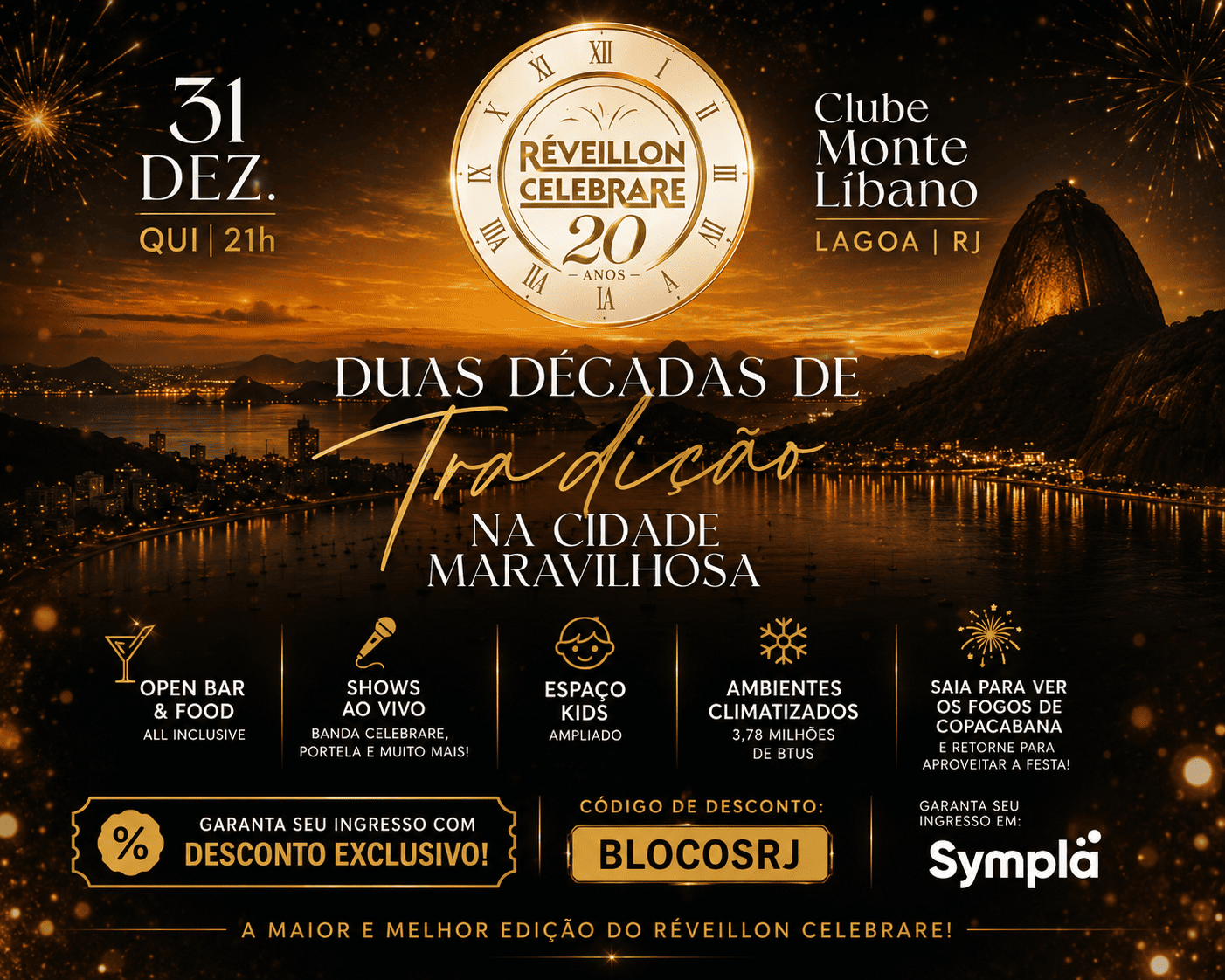 31.12 Réveillon Celebrare 2027 - Clube Monte Líbano, Lagoa