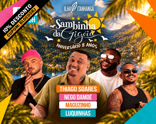 26.09 É NESTE SÁBADO! Sambinha da Gigóia comemora 8 anos na Ilha Itanhangá