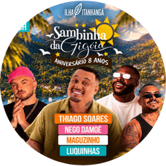Sambinha da Gigoia celebra 8 anos neste sábado, 26 de setembro, na Ilha Itanhangá. Garanta seu ingresso com 10% de desconto usando o código BLOCOSRJ.
