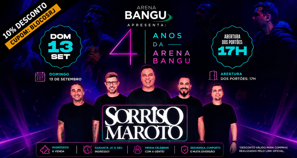 Sorriso Maroto - 13/09 Setembro - Arena Bangu - Cupom de desconto: BLOCOSRJ