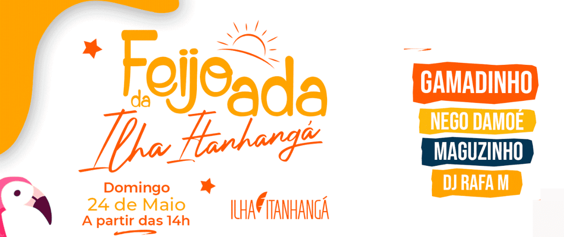 Viva um entardecer surreal na Ilha Itanhangá! 24/05 Feijoada da Ilha Itanhangá: Gamadinho + Nego Damoé + Maguzinho. Use o cupom BLOCOSRJ e ganhe 10% OFF
