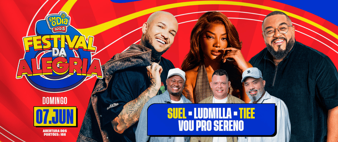 07.06 festival da Alegria - Suel, Ludmilla, Tiee e Vou Pro Sereno - Bangu Shopping - CÓDIGO DE DESCONTO: BLOCOSRJ - CUPOM
