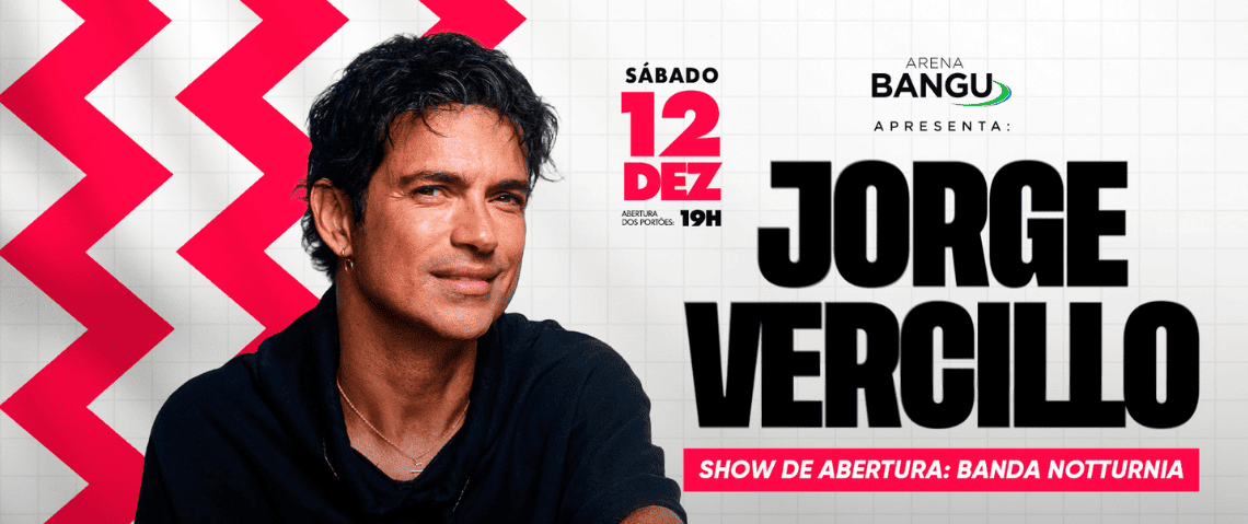 12/12 Jorge Vercillo na Arena Bangu: show completo celebra 4 anos do espaço com grandes sucessos da MPB - Bangu Shopping - Cupom de desconto: BLOCOSRJ