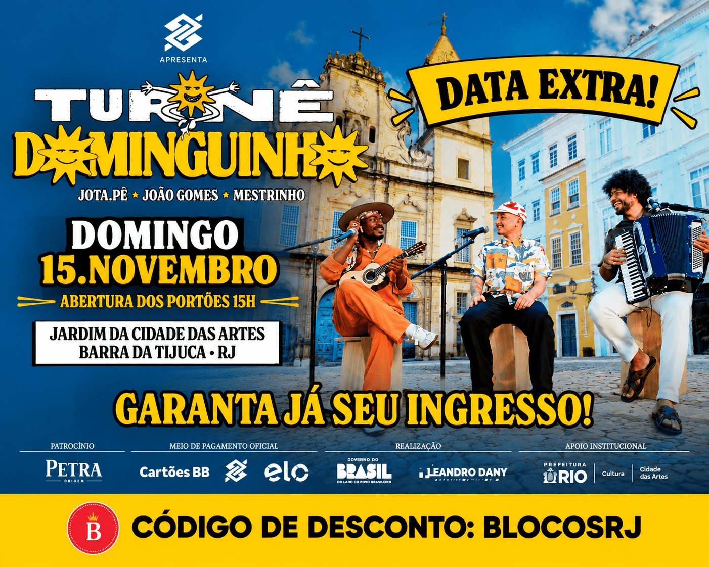 15.11 Turnê Dominguinho ganha data extra no Rio com João Gomes, Jota.Pê e Mestrinho