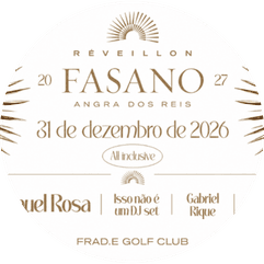 Réveillon Fasano Angra 2027 com Samuel Rosa, Open Bar Premium e Open Food no FRAD.E Golf Club. Garanta seu ingresso com desconto usando o código BLOCOSRJ.