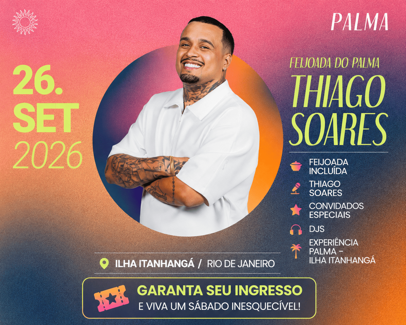 26.09 Feijoada com Thiago Soares- Palma, Ilha Itanhangá